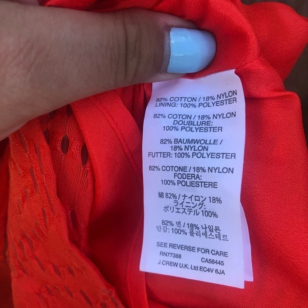 J.CREW ORANGE EYELET FIT & FLARE DRESS